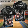 BlueJose Bowling And Pins Lightning Strike Electric Ball Power Customized Name, Team Name 3D Shirt (6 Colors)