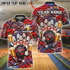 BlueJose Bowling And Pins Beer Cheers Cartoon Pins Customized Name, Team Name 3D Shirt (6 Colors)