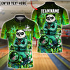 BlueJose Bowling And Pins Cyberpunk Panda Neon Street Style Customized Name, Team Name 3D Shirt (4 Colors)