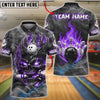 BlueJose Bowling And Pins Skull King Flame Gothic Style Customized Name, Team Name 3D Shirt (4 Colors)