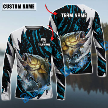 Bluejose Bass Fishing Fire Thunderstorm Name & Team Name 3D Shirts