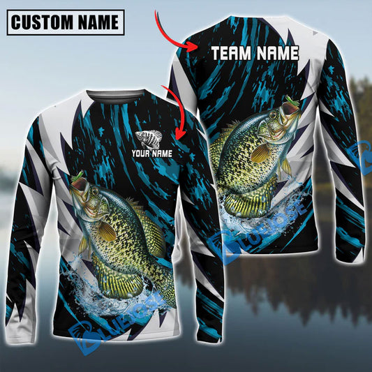 Bluejose Crappie Fishing Fire Thunderstorm Name & Team Name 3D Shirts
