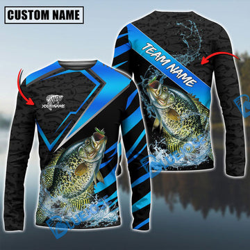 Bluejose Crappie Fishing Premium Fish Pattern Name & Team Name 3D Shirts