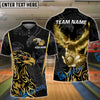 BlueJose Bowling And Pins Flame Eagle Customized Name, Team Name 3D Shirt (4 Colors)