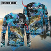 Bluejose Bass Fishing Blue Fishing Skin Pattern Name & Team Name 3D Shirts