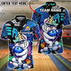 BlueJose Bowling And Pins Unicorn Funny Cartoon Hug Ball Customized Name, Team Name 3D Shirt (4 Colors)