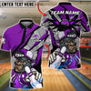 BlueJose Bowling & Pins Cool Gorilla Varsity Customized Name, Team Name 3D Shirt (4 Colors)