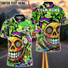 BlueJose Darts Smile Skull Neon Graffiti Dripping Art Multicolor Options Personalized Name Shirt (4 Colors)