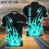 BlueJose Bowling And Pins Gold Flame Crown Design Royal Style Customized Name, Team Name 3D Shirt (4 Colors)