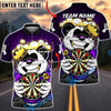 BlueJose Darts Panda King Champion Design Multicolor Options Personalized Name Shirt (4 Colors)