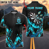 BlueJose Darts Fire Graphic Flame Design Personalized Name, Team Name Unisex Shirt (4 Colors)