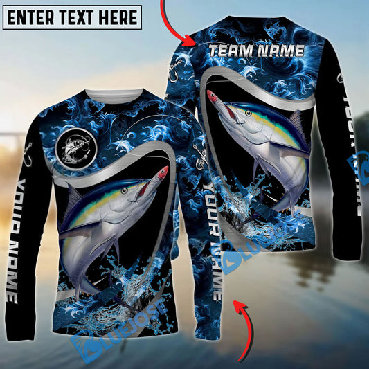 Bluejose Tuna Fishing Ocean Wave Predator Custom Name & Team Name 3D Shirts