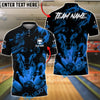 BlueJose Bowling And Pins Smoke Wolf Chaos Customized Name, Team Name 3D Shirt (4 Colors)