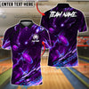 BlueJose Bowling And Pins Electric Wolf Strike Customized Name, Team Name 3D Shirt (4 Colors)
