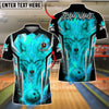 BlueJose Bowling And Pins Fire Wolf Flame Customized Name, Team Name 3D Shirt (4 Colors)