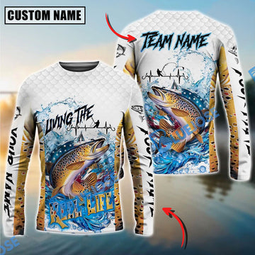 Bluejose Trout Fishing Patriotic Reel Life Design Custom Name & Team Name 3D Shirts