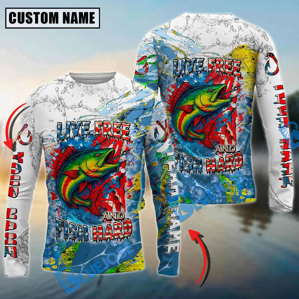 Bluejose Mahi-Mahi Fishing Live Free Fish Hard Custom Name &amp; Team Name 3D Shirts