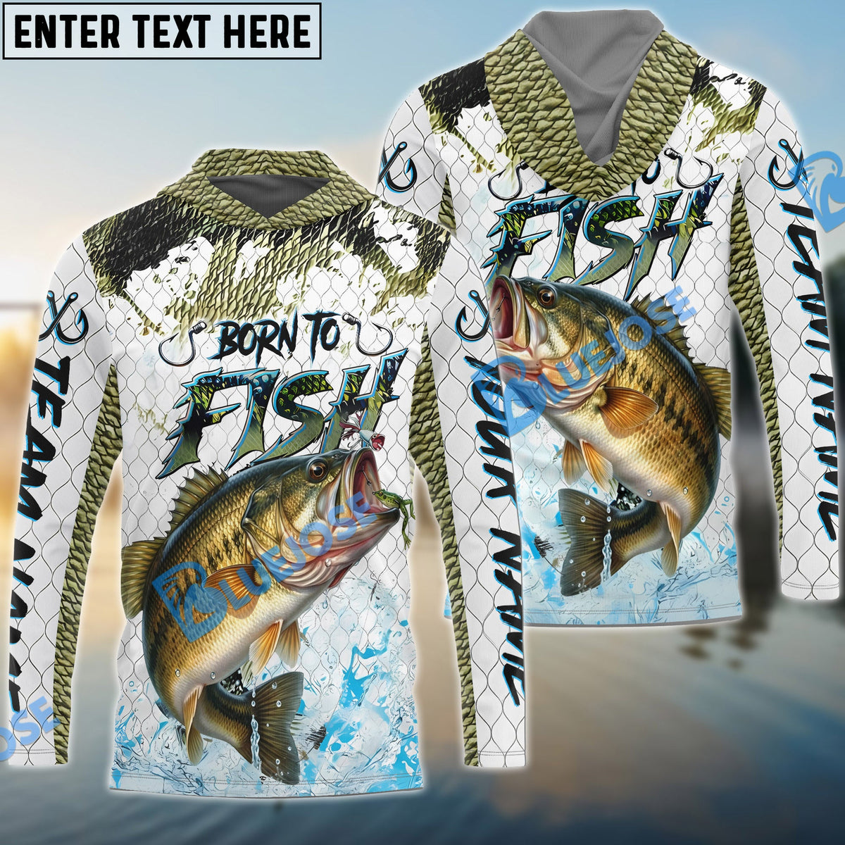 Bluejose Bass Fishing Skin Dynamic Jump New Custom Name &amp; Team Name 3D Shirts