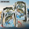 Bluejose Bass Fishing Skin Dynamic Jump Custom Name & Team Name 3D Shirts