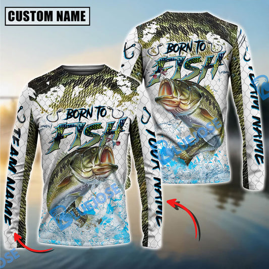 Bluejose Bass Fishing Skin Dynamic Jump Custom Name & Team Name 3D Shirts