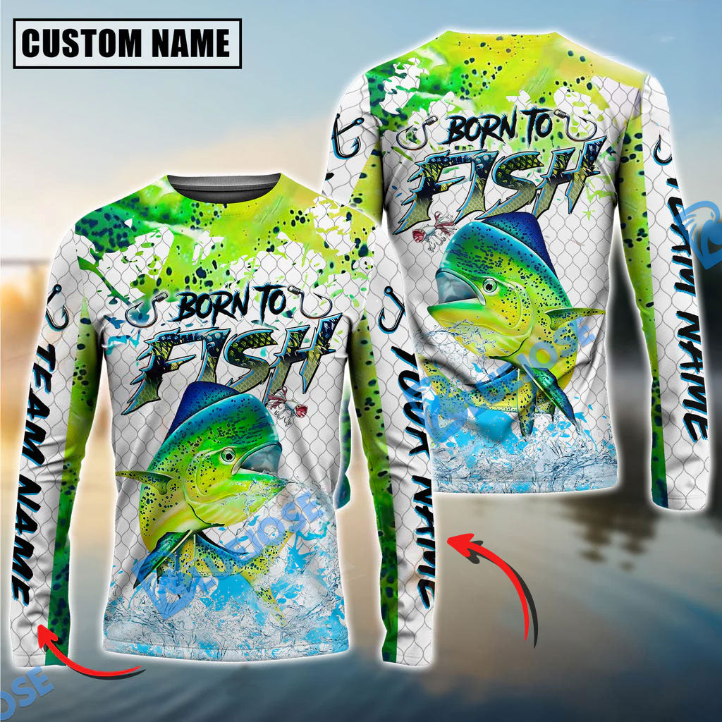 Bluejose Mahi-Mahi Fishing Skin Dynamic Jump Custom Name &amp; Team Name 3D Shirts