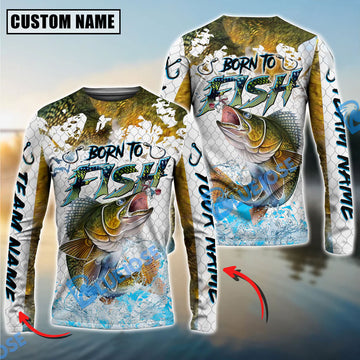 Bluejose Walleye Fishing Skin Dynamic Jump Custom Name & Team Name 3D Shirts