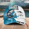 BlueJose Hunter Fishing Graphic Splash Effect Personalized Cap (Bass, Walleye, Trout, Crappie, Pike, Tuna, Marlin, Mahi-mahi)
