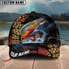 BlueJose Fishing Cracked Texture Gold Black Splash Graphic Personalized Cap (13 Breeds)