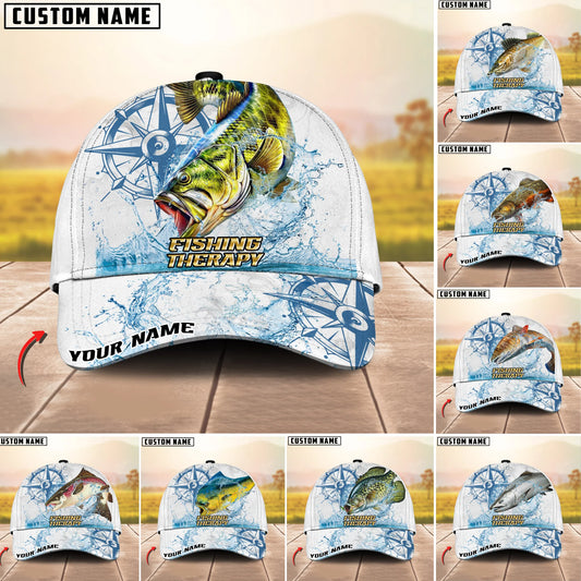 BlueJose Fishing Outdoor Water Splash Compass Graphic Personalized Cap (13 Breeds)