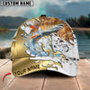 BlueJose Fishing Scale Pattern Gold Accent Water Splash Personalized Cap (13 Breeds)