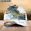 BlueJose Fishing Power Strike Vintage American Flag Design Personalized Cap (12 Breeds)