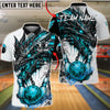 BlueJose Bowling & Pins Fire Dragon Chained Customized Name, Team Name 3D Shirt (4 Colors)