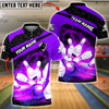 BlueJose Bowling & Pins Strike Fire Motion Pins Smash Customized Name, Team Name 3D Shirt (4 Colors)
