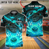 BlueJose Bowling & Pins Dark Dragon Lava Strike Customized Name, Team Name 3D Shirt (4 Colors)