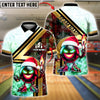 BlueJose Bowling And Pins Lights Snow Christmas Strike Customized Name, Team Name 3D Shirt (4 Colors)