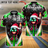 BlueJose Bowling And Pins Santa Fire Strike Customized Name, Team Name 3D Shirt (4 Colors)