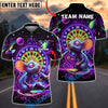 BlueJose Darts Cosmic Mouse Neon Galaxy Personalized Name, Team Name Unisex Shirt (4 Colors)
