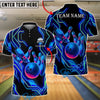 BlueJose Bowling And Pins Neon Glow Pins & Ball Customized Name, Team Name 3D Shirt (4 Colors)