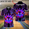 BlueJose Bowling And Pins Cyberpunk Evil Ball Customized Name, Team Name 3D Shirt (4 Colors)