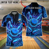 BlueJose Bowling And Pins Electric Strike Red Ball Customized Name, Team Name 3D Shirt (4 Colors)