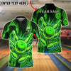 BlueJose Bowling And Pins Electric Strike Red Ball Customized Name, Team Name 3D Shirt (4 Colors)