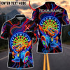 BlueJose Darts Neon Bear Dartboard Kick Pose Multicolor Options Personalized Name Shirt (4 Colors)