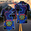BlueJose Darts Neon Happy Dartboard Character Star Glow Multicolor Options Personalized Name Shirt (4 Colors)