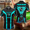 BlueJose Billiards 8-Ball Cyber Armor Neon Panels Personalized Name, Team Name Unisex Shirt (6 Colors)