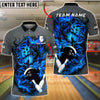 BlueJose Bowling And Pins Fiery Fire Tiger Customized Name, Team Name 3D Shirt (4 Colors)