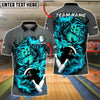 BlueJose Bowling And Pins Fiery Fire Tiger Customized Name, Team Name 3D Shirt (4 Colors)