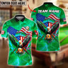 BlueJose Billiards 9 Ball Eagle USA Flag Lightning Personalized Name, Team Name Unisex Shirt (4 Colors)