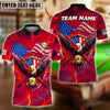 BlueJose Billiards 9 Ball Eagle USA Flag Lightning Personalized Name, Team Name Unisex Shirt (4 Colors)
