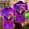 BlueJose Billiards 8 Ball Eagle USA Flag Lightning Personalized Name, Team Name Unisex Shirt (4 Colors)