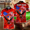 BlueJose Billiards 8 Ball Eagle USA Flag Lightning Personalized Name, Team Name Unisex Shirt (4 Colors)
